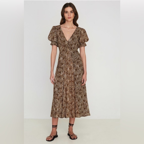 Faithfull the Brand Dresses & Skirts - Faithfull the Brand Marie Louise midi dress in a leopard print.